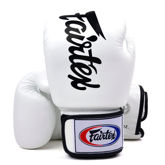 Fairtex Deluxe Tight - Fit Boxing Gloves - White - Stone Fight Shop