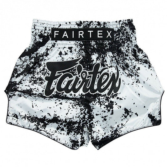 Fairtex Grunge White Muay Thai Shorts - Stone Fight Shop