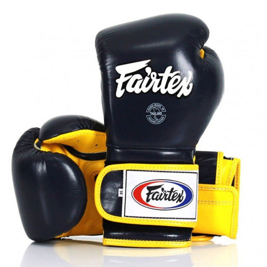 Fairtex Mexican Style Boxing Gloves - Yellow & Blue - Stone Fight Shop