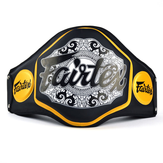 Fairtex Microfiber Belly Pad Black - Black - Gold - Stone Fight Shop