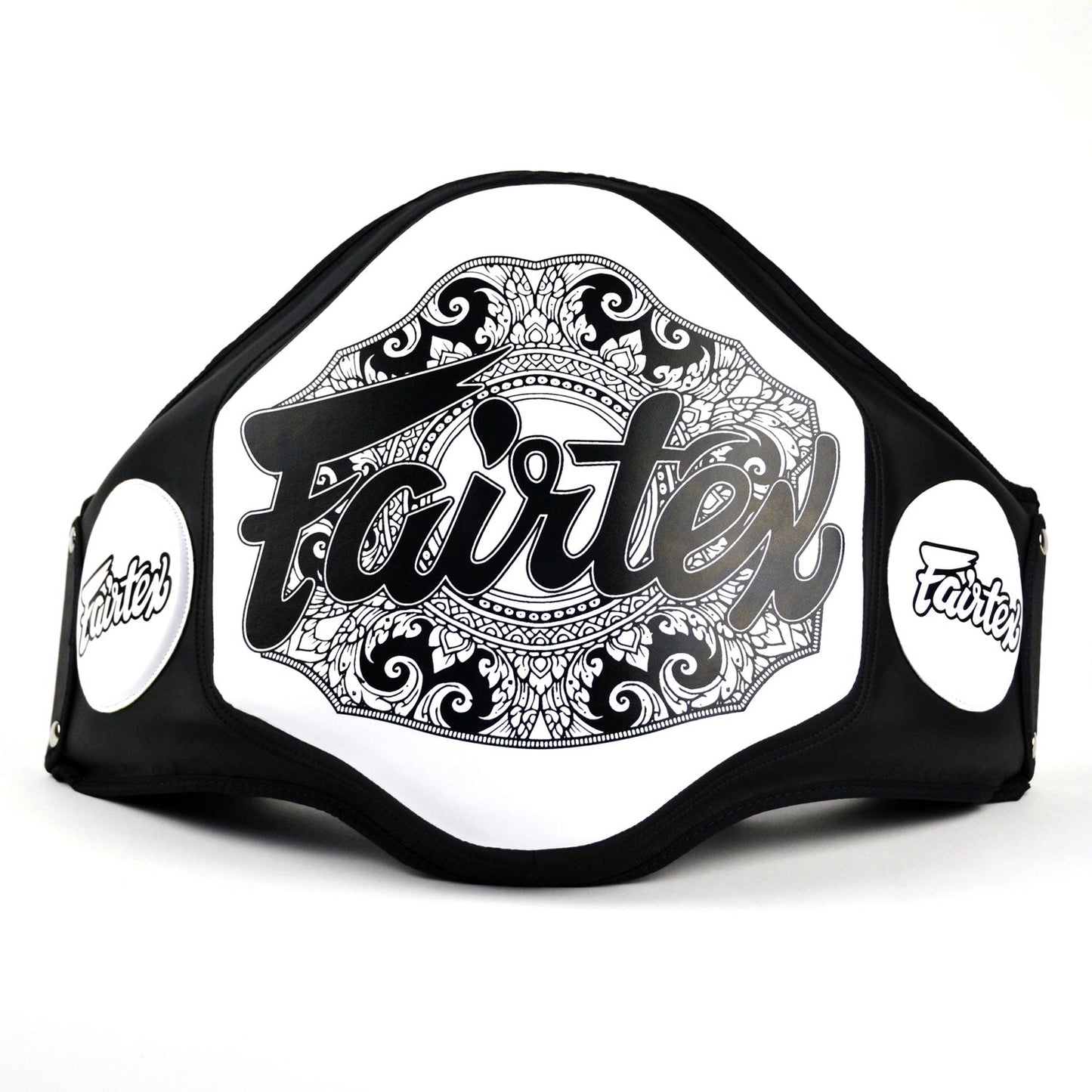 Fairtex Microfiber Belly Pad Black - White - Stone Fight Shop