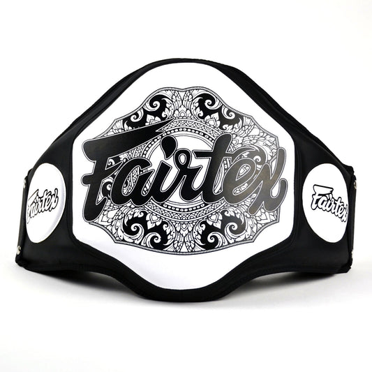 Fairtex Microfiber Belly Pad Black - White - Stone Fight Shop