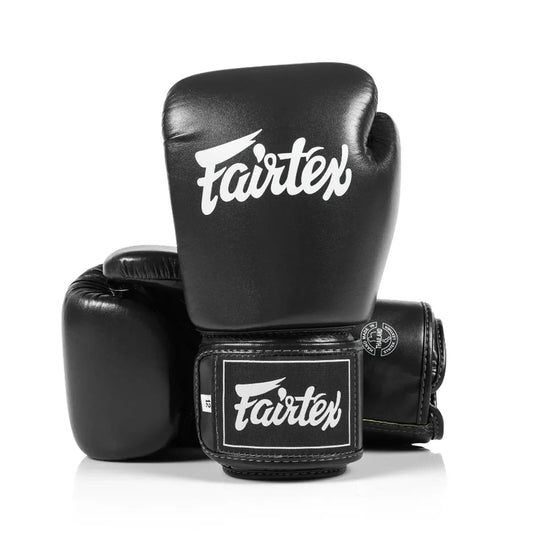 Fairtex Microfibre Boxing Gloves - Black - Stone Fight Shop