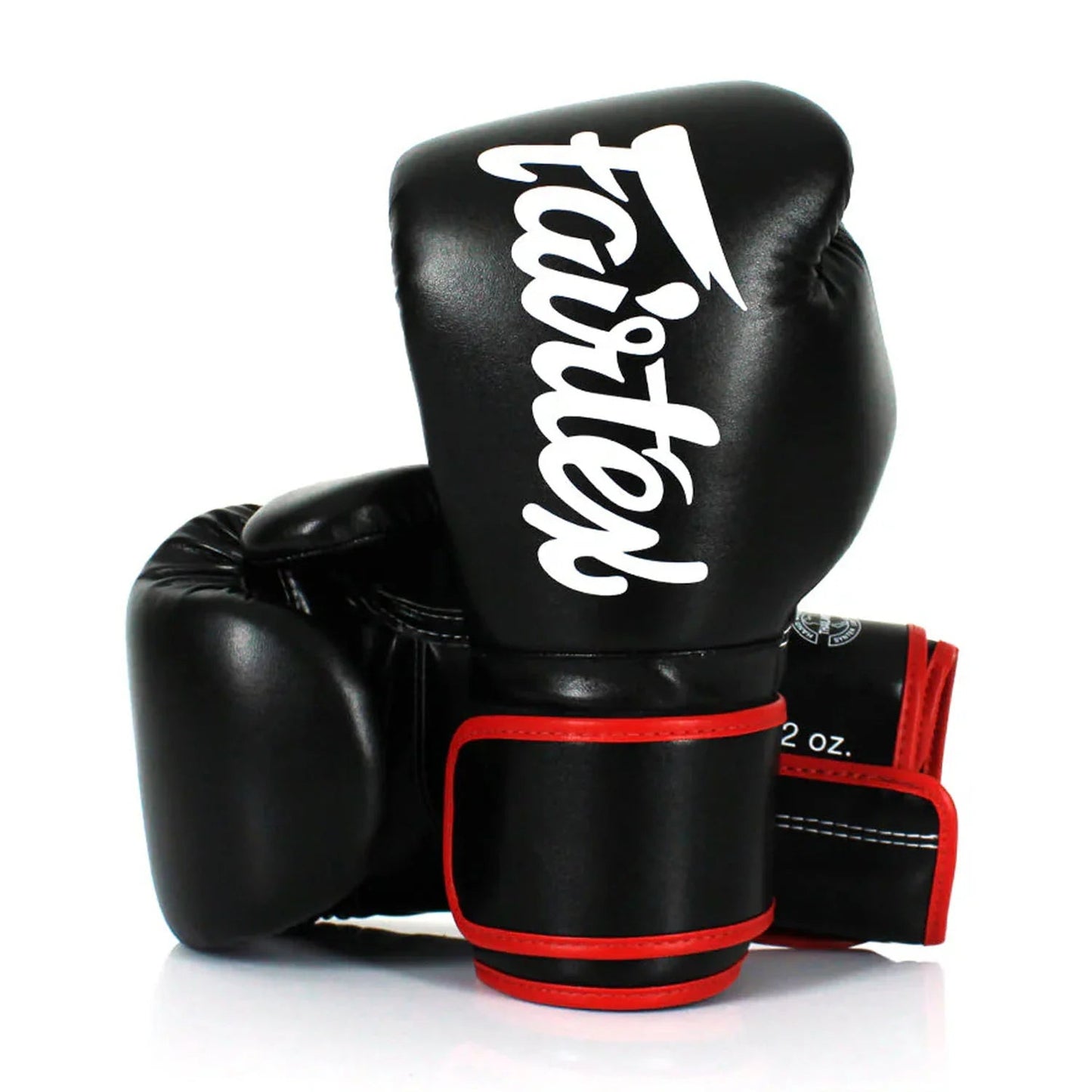 Fairtex Microfibre Boxing Gloves - Black (Red Trim) - Stone Fight Shop