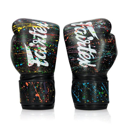 Fairtex Painter Microfibres Boxing Gloves - Black - Stone Fight Shop