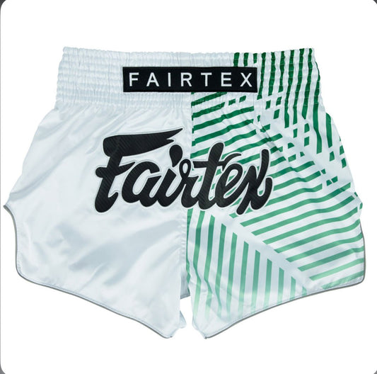 Fairtex Racer Muay Thai Shorts White - Stone Fight Shop