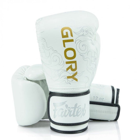 Fairtex X Glory Velcro Boxing Gloves - White - Stone Fight Shop