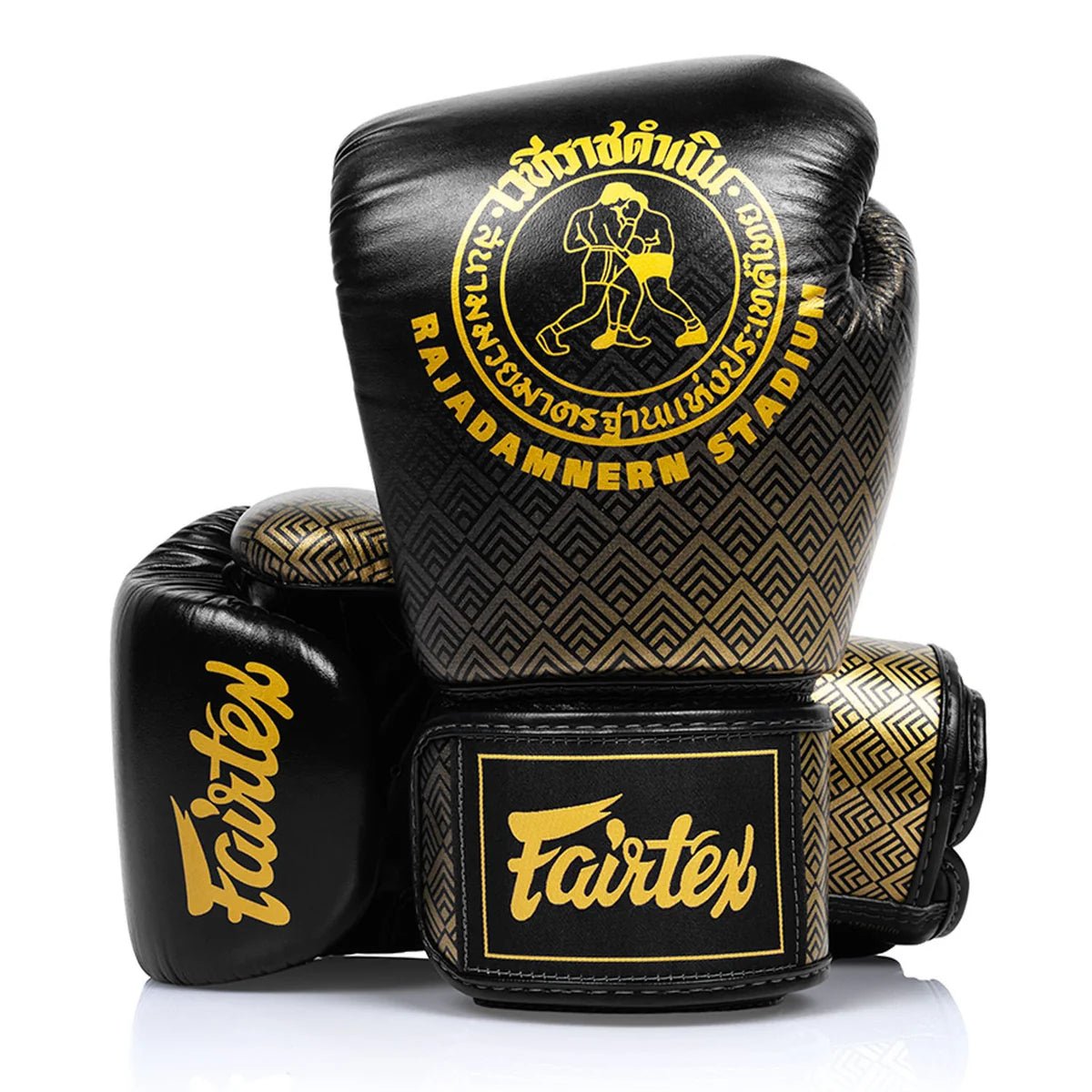 Fairtex X Rajadamnern Premium Boxing Gloves - Black - Stone Fight Shop