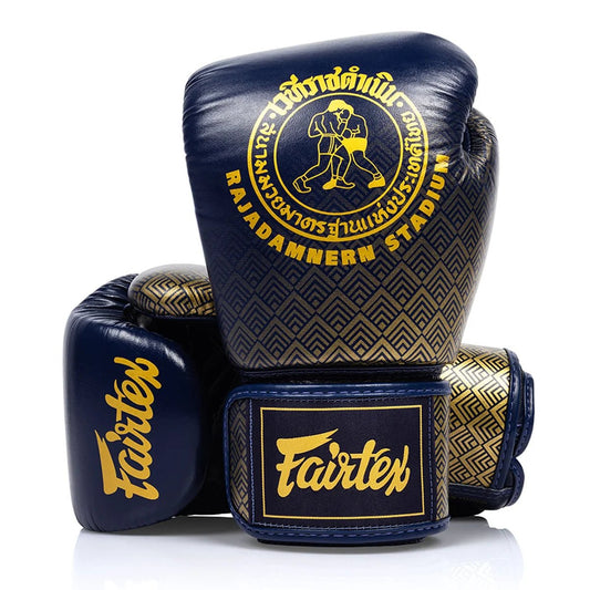 Fairtex X Rajadamnern Premium Boxing Gloves - Navy - Stone Fight Shop