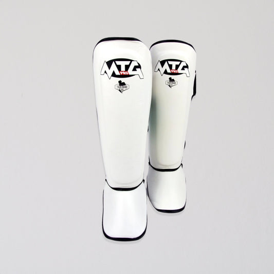 MTG Leather Shin Guards - White - Stone Fight Shop