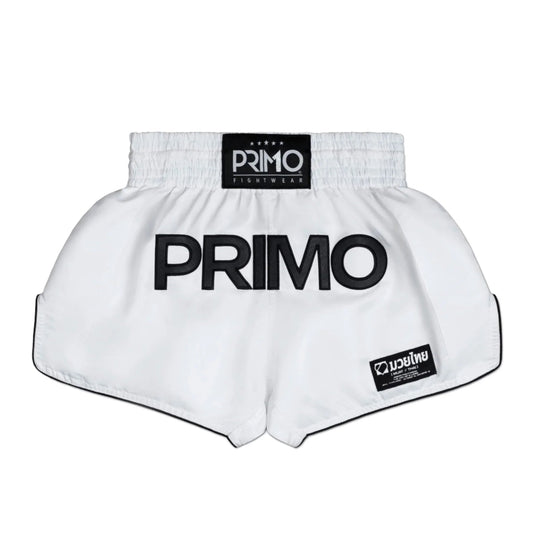 Primo Muay Thai Shorts - Mamba Series - White - Stone Fight Shop
