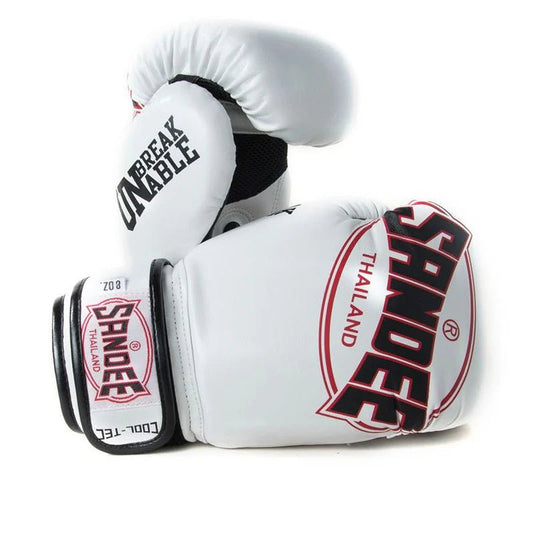 Sandee Cool - Tec Velcro Synthetic Leather Boxing Gloves - White - Stone Fight Shop