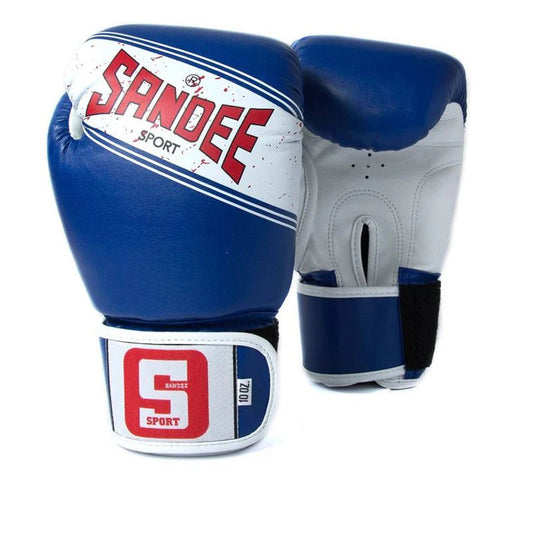 Sandee Sport Velcro Synthetic Leather Boxing Gloves - Blue - Stone Fight Shop