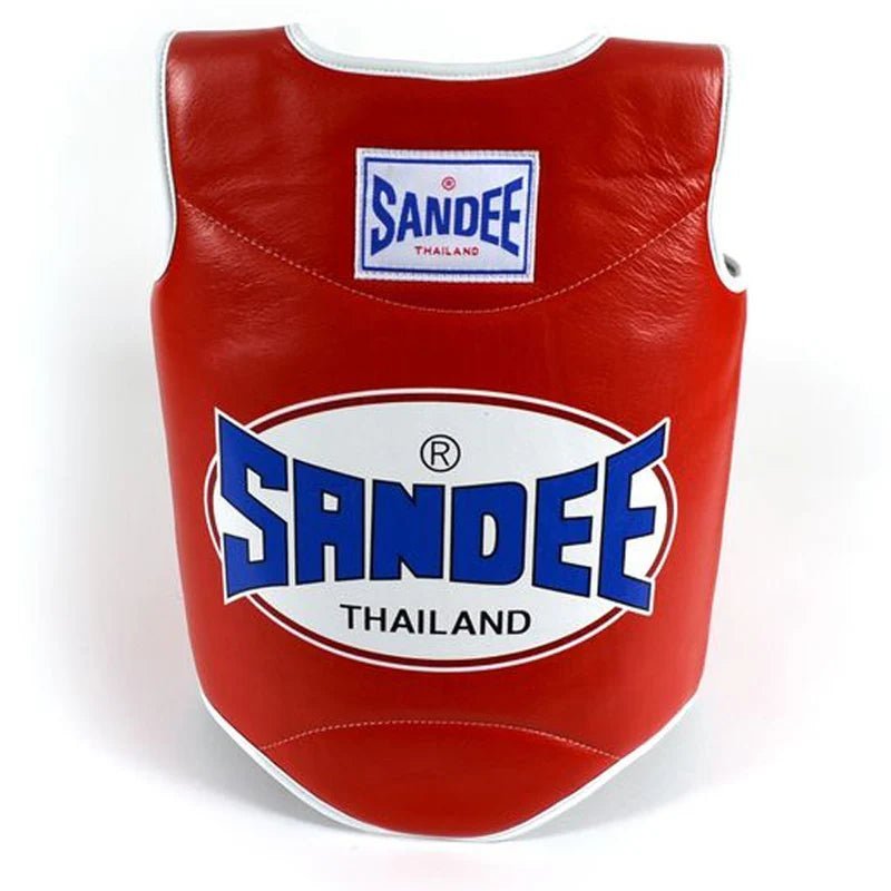 Sandee Synthetic Leather Authentic Body Shield - Red - Stone Fight Shop