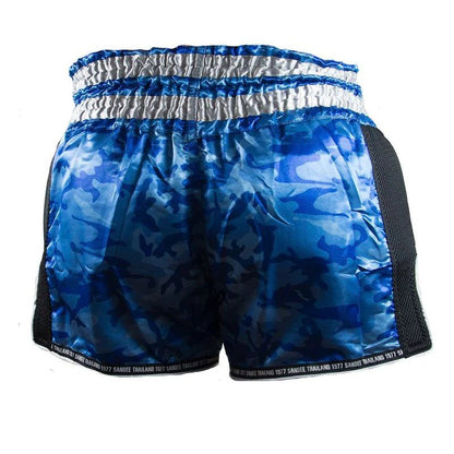 Sandee Thai Shorts - Supernatural Power - Blue/ Carbon/ Silver/ Black - Stone Fight Shop