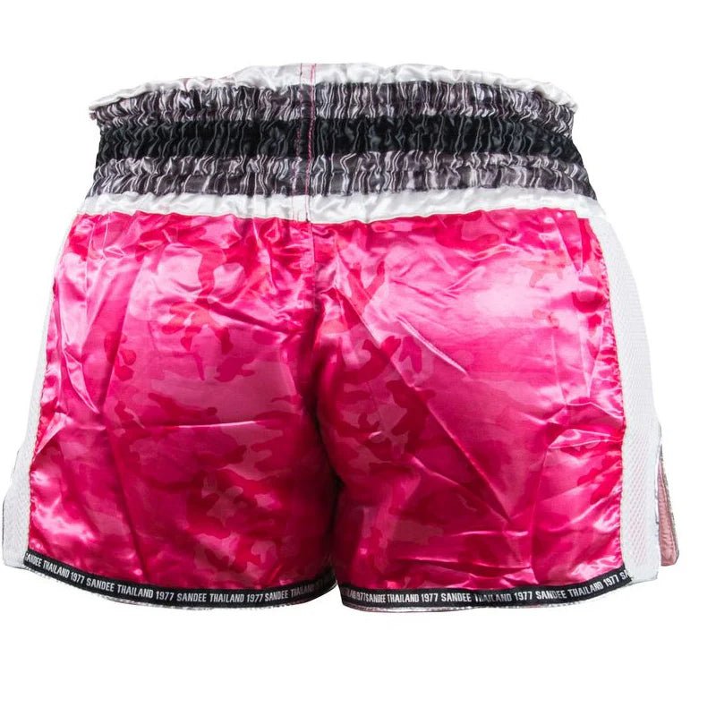 Sandee Thai Shorts - Supernatural Power - Pink/ White/ Silver/ Black - Stone Fight Shop