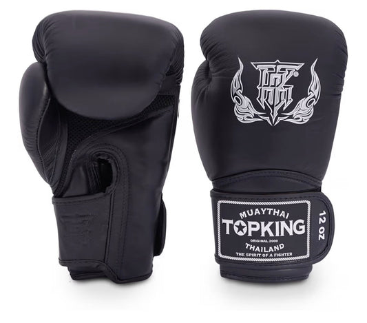 Top King Kids Black Muay Thai Gloves - Stone Fight Shop