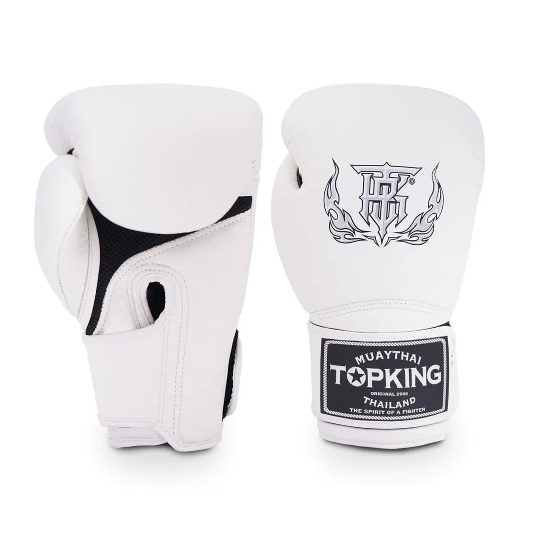 Top King Kids White Muay Thai Gloves - Stone Fight Shop