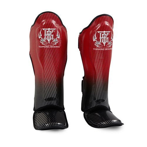 Top King Shin Guards Red Super Star - Stone Fight Shop