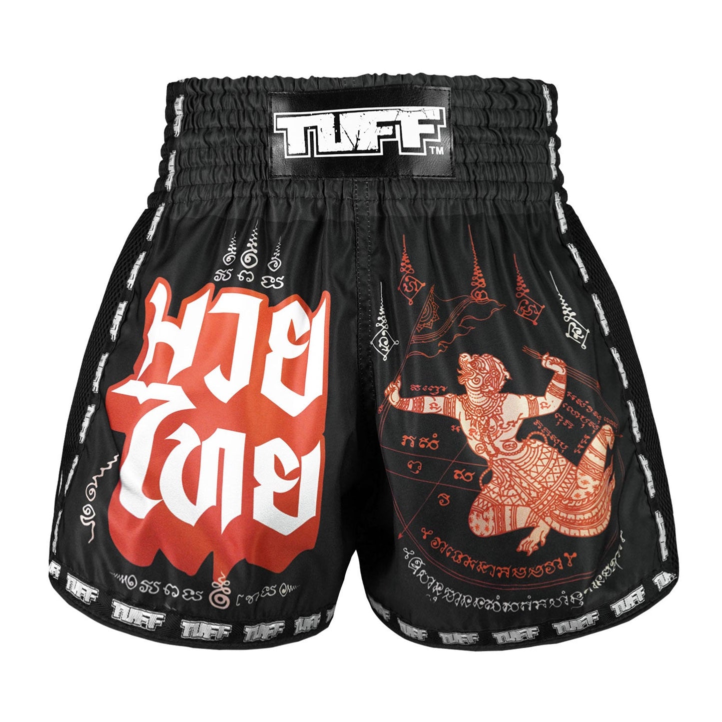 TUFF Muay Thai Shorts New Retro Style Hanuman Flying Raising The Flag - Stone Fight Shop