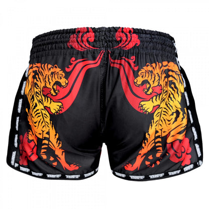 TUFF Muay Thai Shorts Retro Style Black Cruel Tiger - Stone Fight Shop