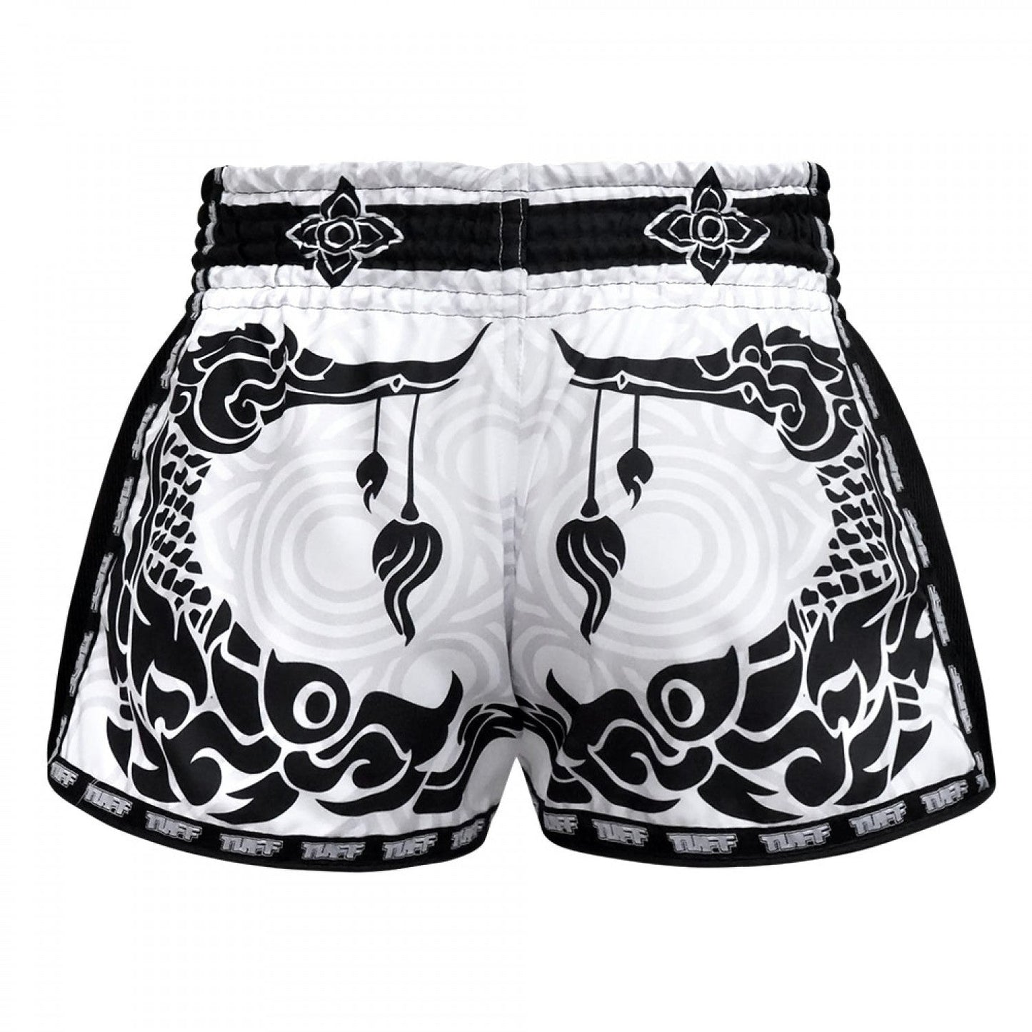 TUFF Muay Thai Shorts Retro Style The Great Hongsa White - Stone Fight Shop