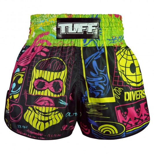 TUFF Retro Shorts Neon Graffiti - Stone Fight Shop