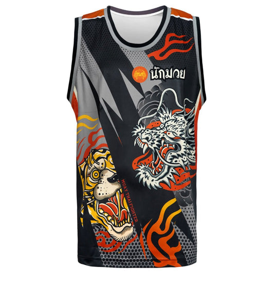 TUFF Tank Top Black Dragon and Tiger - Stone Fight Shop