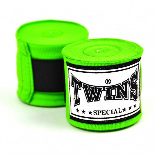 Twins 5m Green Premium Elastic Hand Wraps - Stone Fight Shop