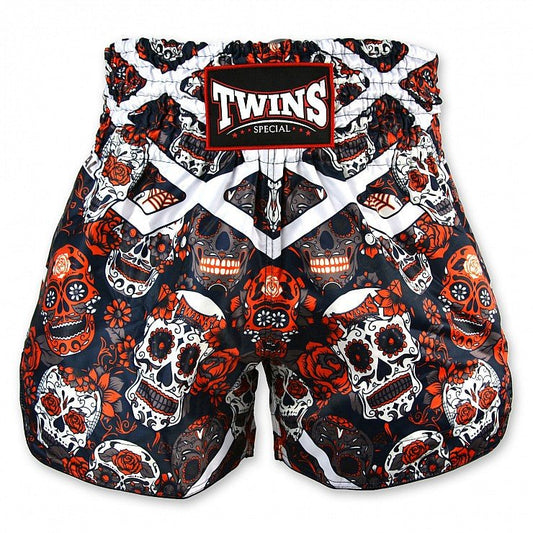 Twins Calaveras Muay Thai Shorts Orange - Stone Fight Shop