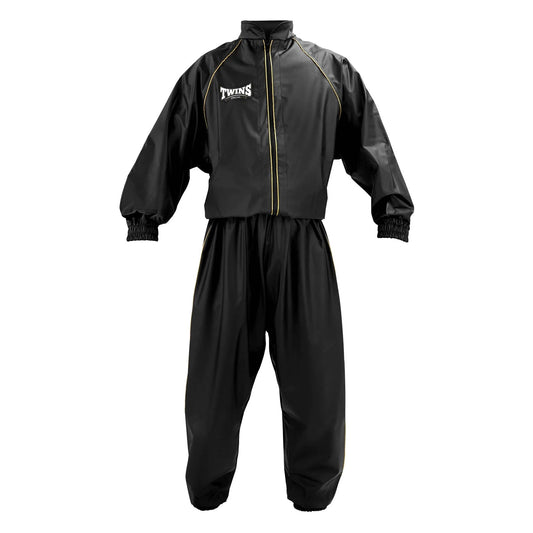 Twins Classic Vinyl Sweatsuit Black - Gold - Stone Fight Shop