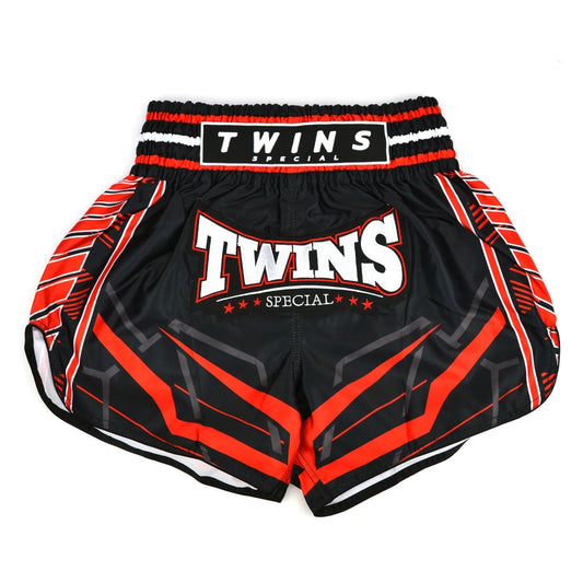 Twins Special Muay Thai Shorts - Racing Black - Red - Stone Fight Shop