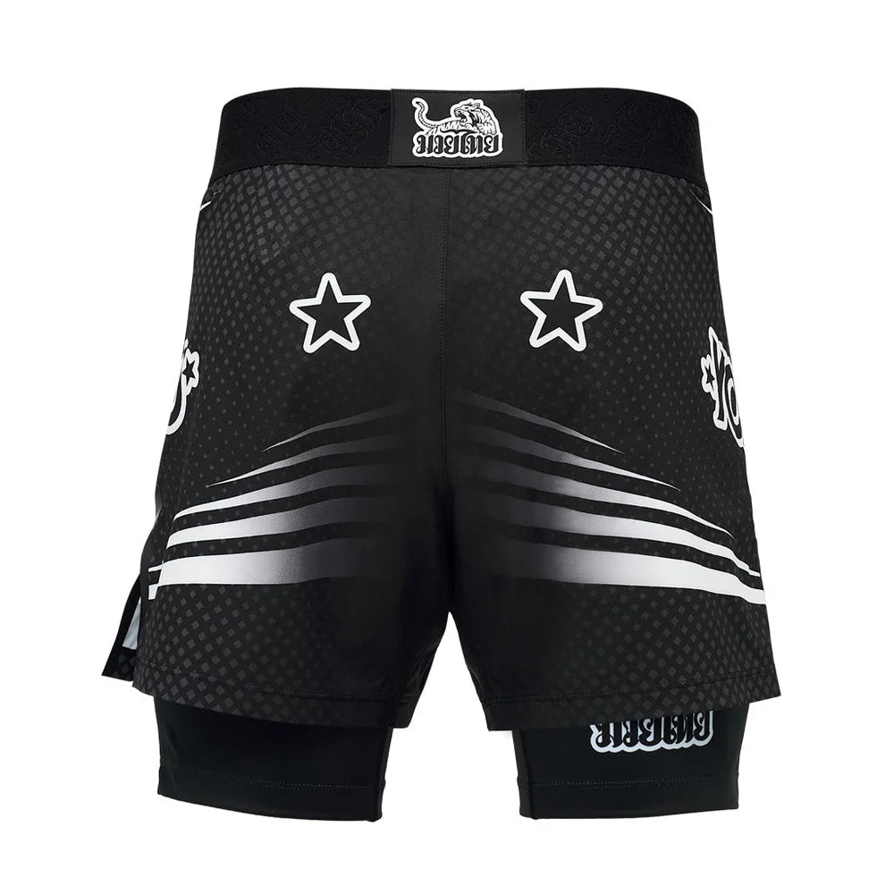 Yokkao Duel Fight Shorts - Black - Stone Fight Shop