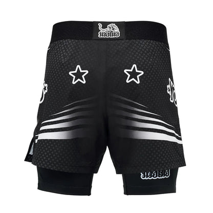 Yokkao Duel Fight Shorts - Black - Stone Fight Shop