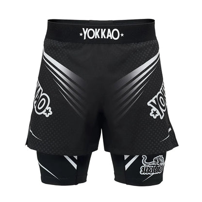 Yokkao Duel Fight Shorts - Black - Stone Fight Shop