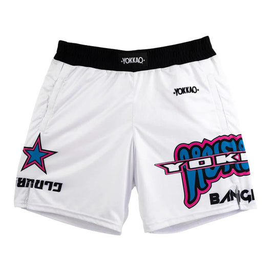 Yokkao East Club Workout Shorts White - Stone Fight Shop