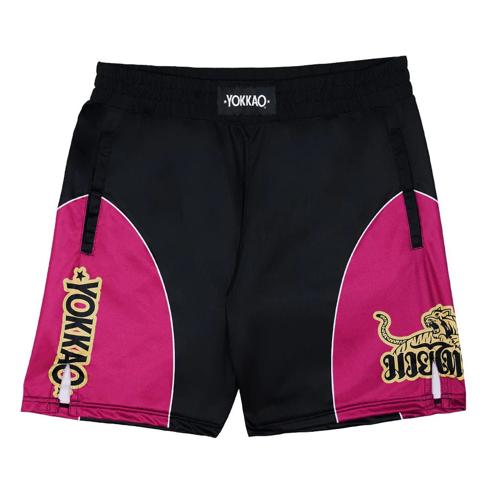 Yokkao Five Star Workout Shorts - Black/ Burgundy - Stone Fight Shop