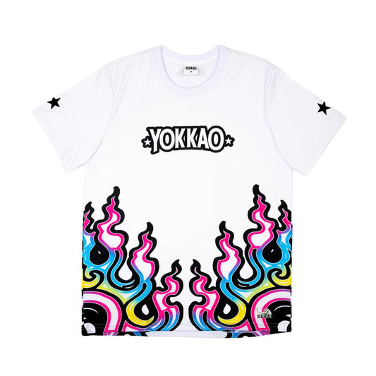 Yokkao Flames Workout T-Shirt - White - Stone Fight Shop