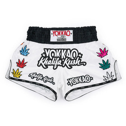 Yokkao Khalifa Kush Muay Thai Shorts - White - Stone Fight Shop