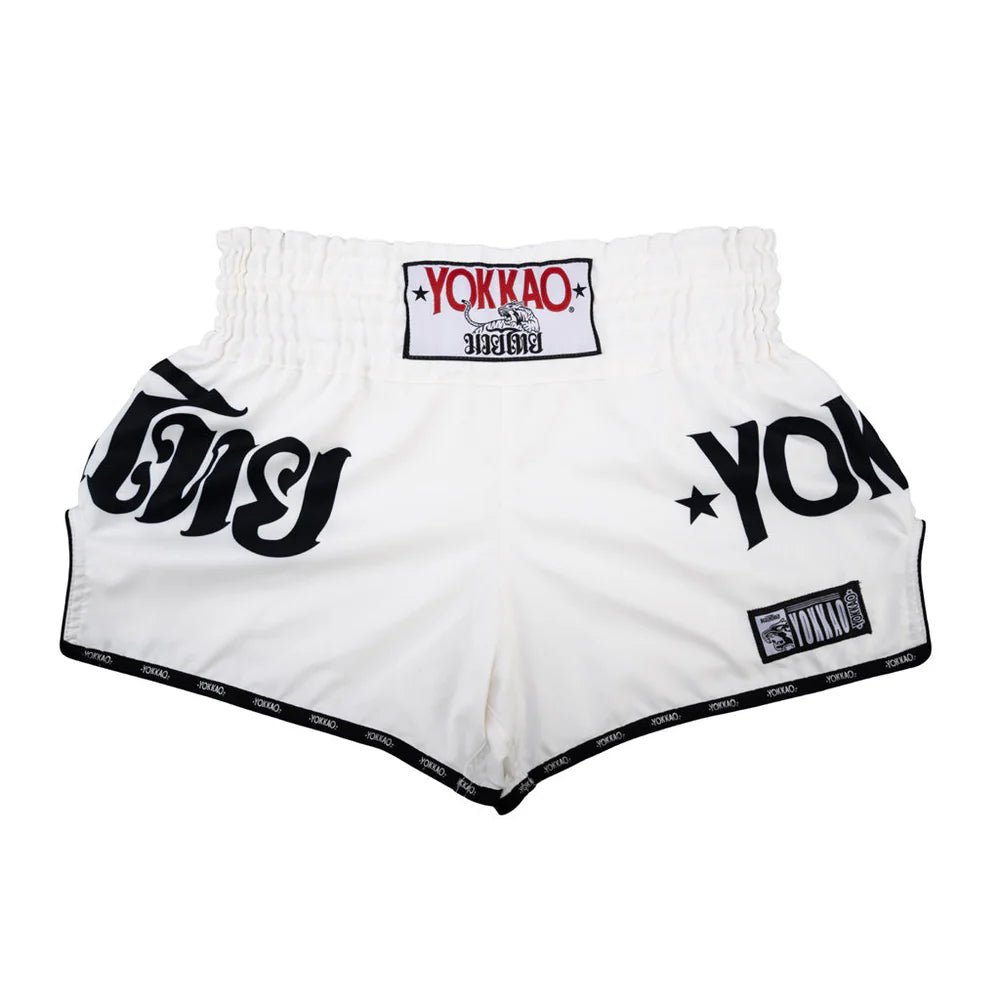 Yokkao Legacy Muay Thai Shorts - White - Stone Fight Shop