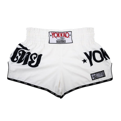 Yokkao Legacy Muay Thai Shorts - White - Stone Fight Shop