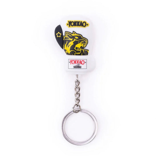 Yokkao Original Boxing Gloves Keyring - White/ Gold - Stone Fight Shop