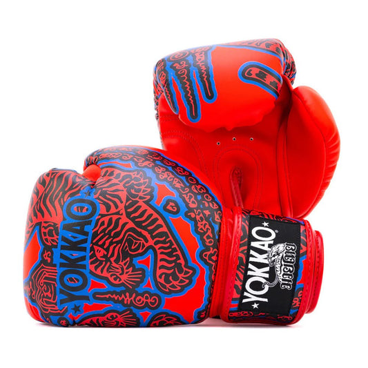 Yokkao Sak Yant Boxing Gloves - Red - Stone Fight Shop