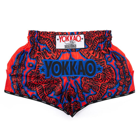 Yokkao Sak Yant Muay Thai Shorts - Red - Stone Fight Shop