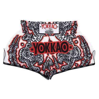 Yokkao Sak Yant Muay Thai Shorts - White - Stone Fight Shop