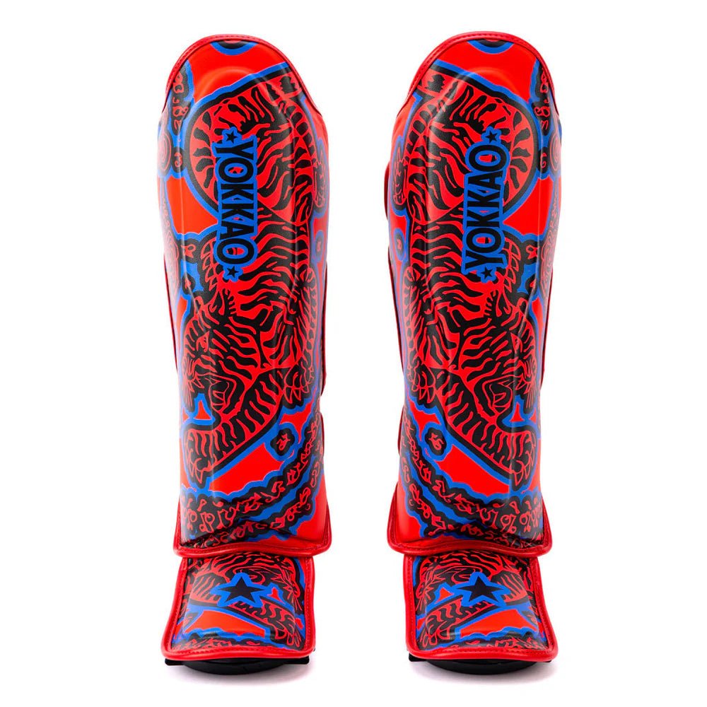 Yokkao Sak Yant Shin Guards - Red - Stone Fight Shop