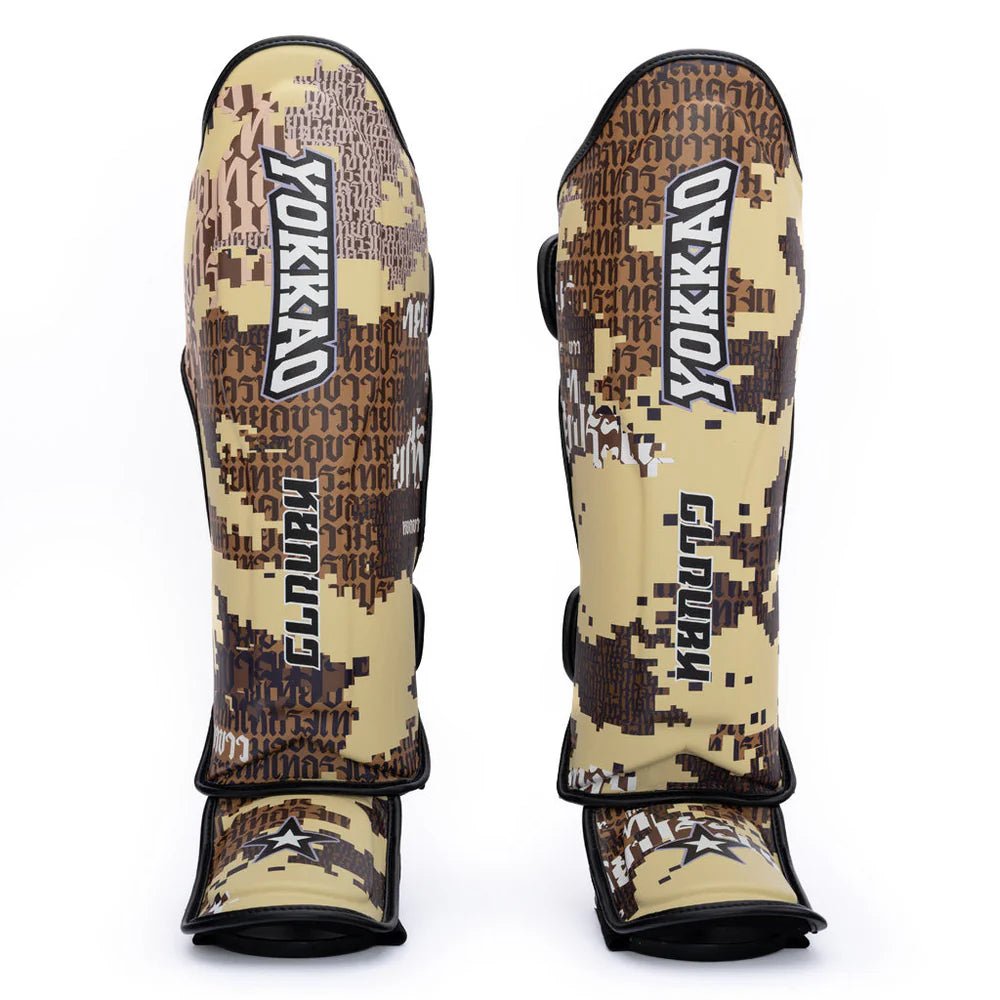 Yokkao Thai Camo Shin Guards - Desert - Stone Fight Shop