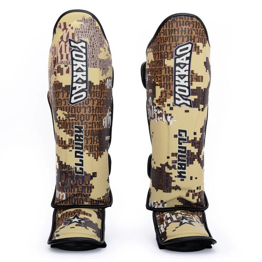 Yokkao Thai Camo Shin Guards - Desert - Stone Fight Shop