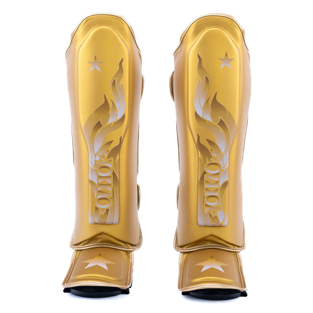 Yokkao The Flame Shin Guards - Gold - Stone Fight Shop