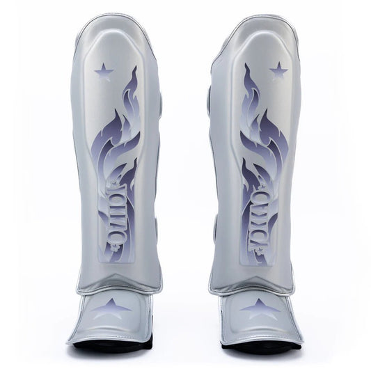 Yokkao The Flame Shin Guards - Silver - Stone Fight Shop